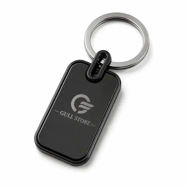 Black Metal Plastic Keychain — Custom Laser Engraving Pakistan